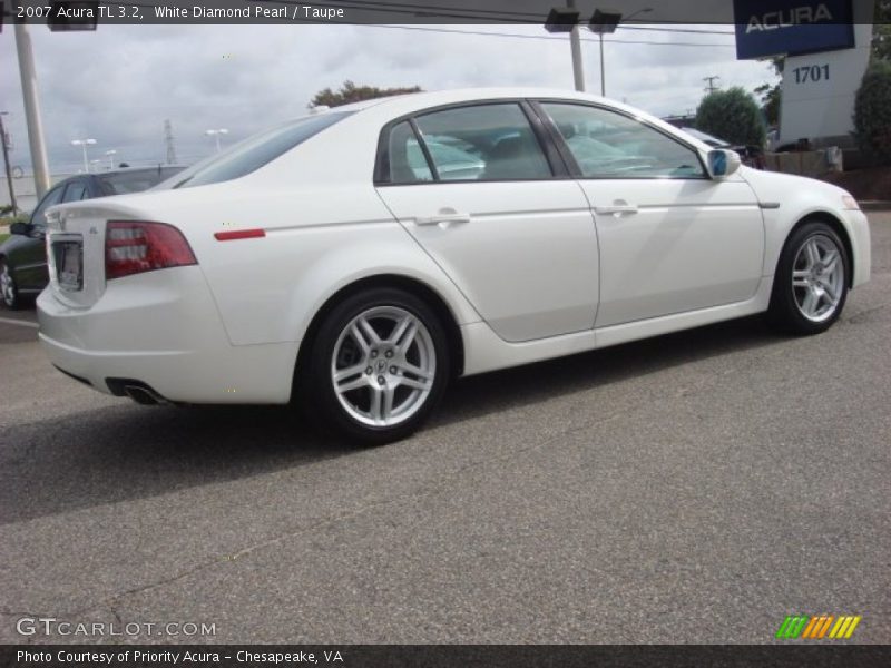 White Diamond Pearl / Taupe 2007 Acura TL 3.2