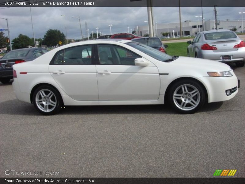White Diamond Pearl / Taupe 2007 Acura TL 3.2