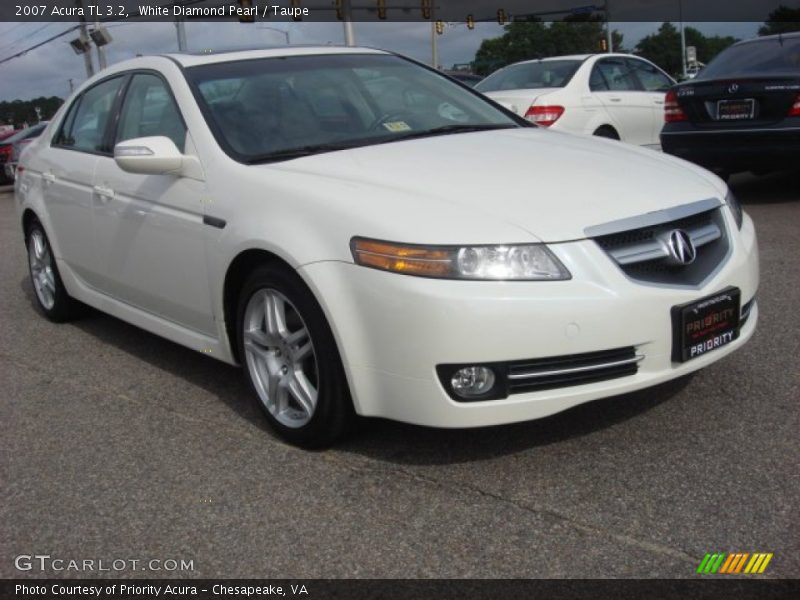 White Diamond Pearl / Taupe 2007 Acura TL 3.2