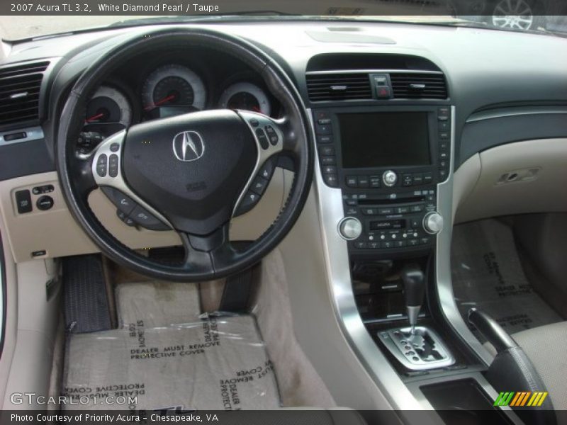 White Diamond Pearl / Taupe 2007 Acura TL 3.2
