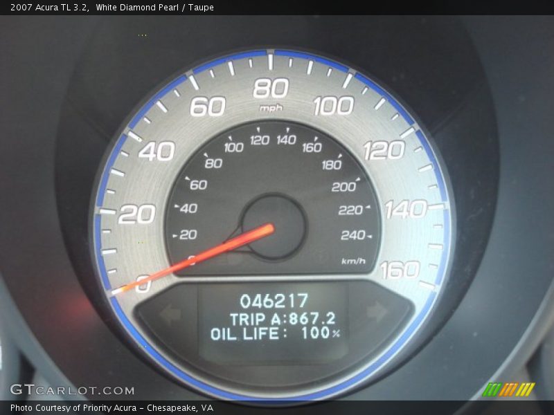 White Diamond Pearl / Taupe 2007 Acura TL 3.2