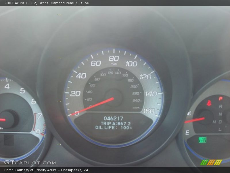 White Diamond Pearl / Taupe 2007 Acura TL 3.2