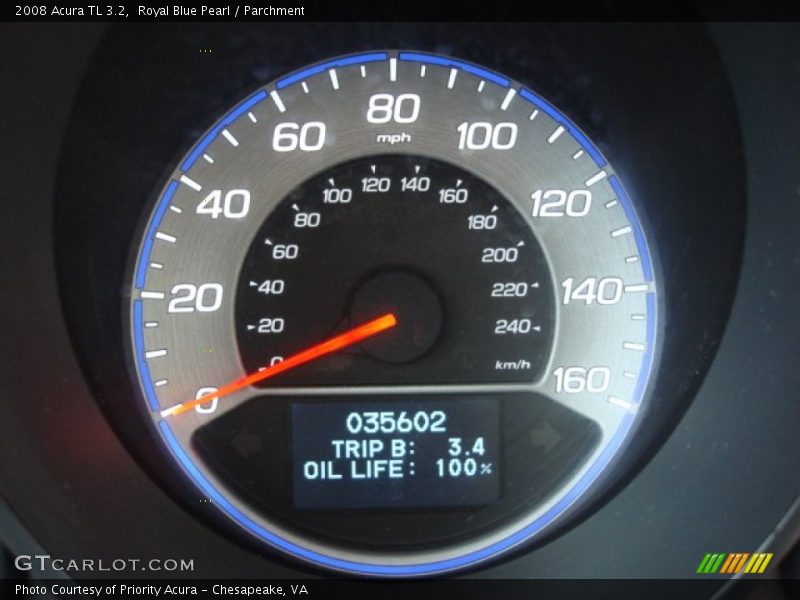 Royal Blue Pearl / Parchment 2008 Acura TL 3.2