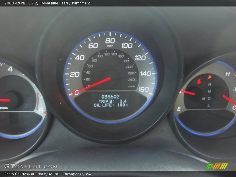 Royal Blue Pearl / Parchment 2008 Acura TL 3.2