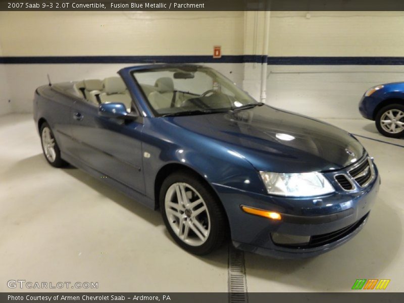 Fusion Blue Metallic / Parchment 2007 Saab 9-3 2.0T Convertible