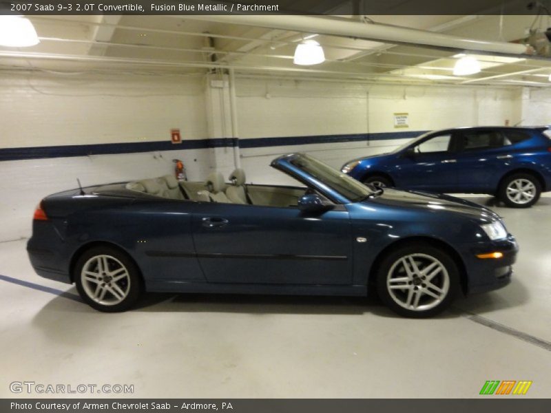 Fusion Blue Metallic / Parchment 2007 Saab 9-3 2.0T Convertible
