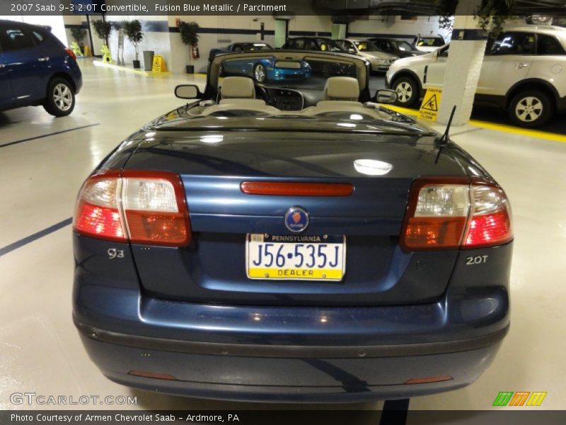 Fusion Blue Metallic / Parchment 2007 Saab 9-3 2.0T Convertible