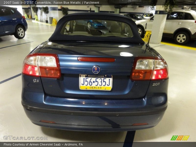 Fusion Blue Metallic / Parchment 2007 Saab 9-3 2.0T Convertible