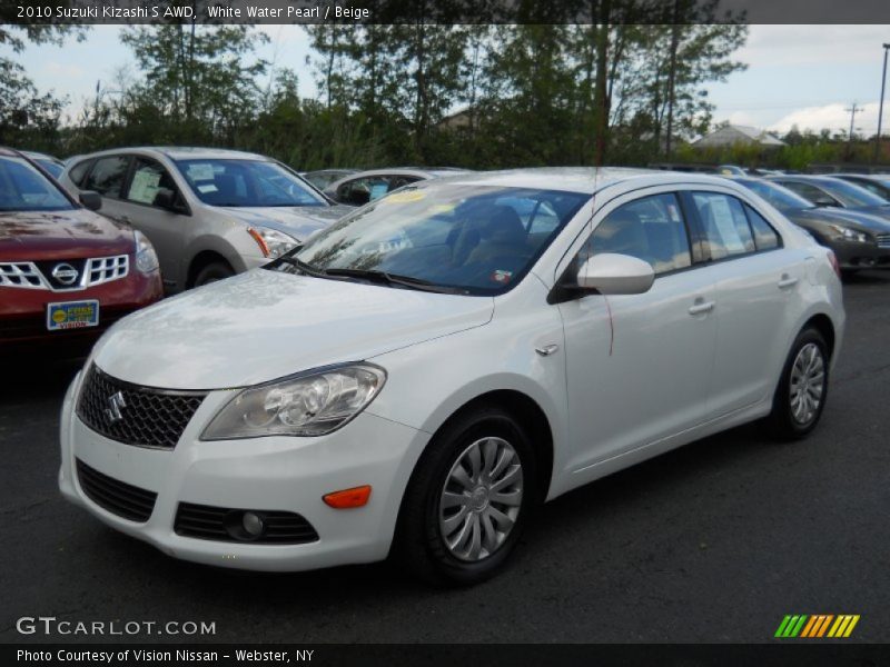 White Water Pearl / Beige 2010 Suzuki Kizashi S AWD