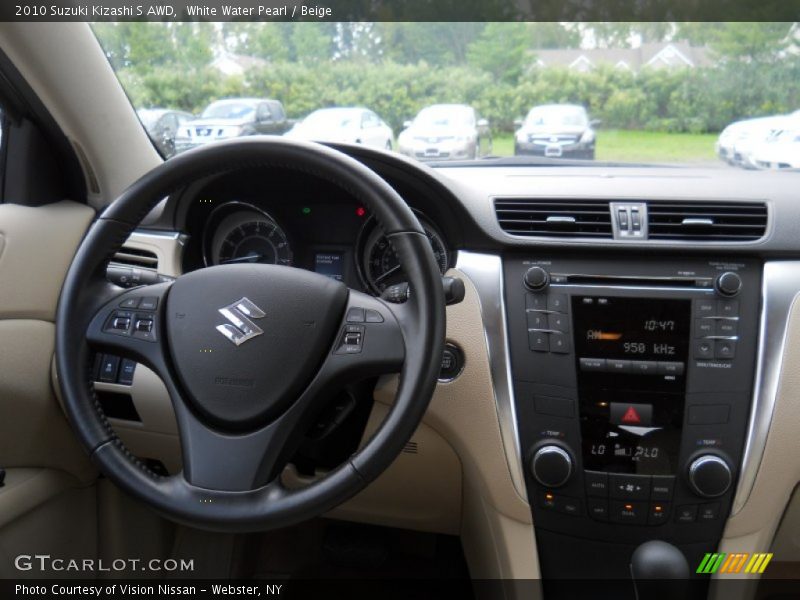 White Water Pearl / Beige 2010 Suzuki Kizashi S AWD