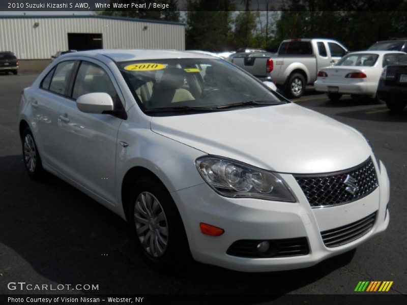 White Water Pearl / Beige 2010 Suzuki Kizashi S AWD