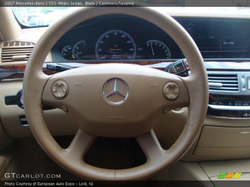 Black / Cashmere/Savanna 2007 Mercedes-Benz S 550 4Matic Sedan