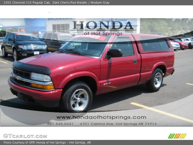 Dark Cherry Red Metallic / Medium Gray 2003 Chevrolet S10 Regular Cab