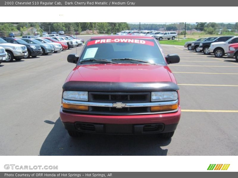 Dark Cherry Red Metallic / Medium Gray 2003 Chevrolet S10 Regular Cab