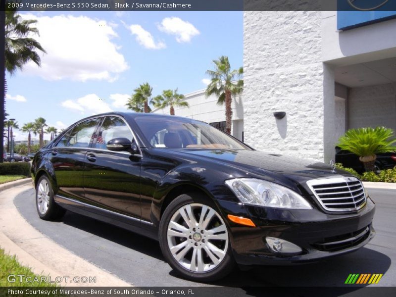 Black / Savanna/Cashmere 2009 Mercedes-Benz S 550 Sedan