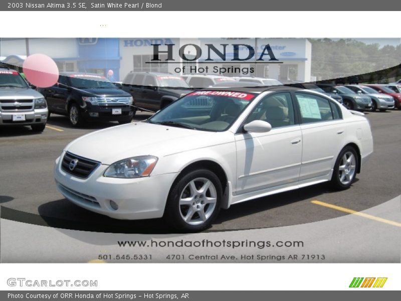 Satin White Pearl / Blond 2003 Nissan Altima 3.5 SE