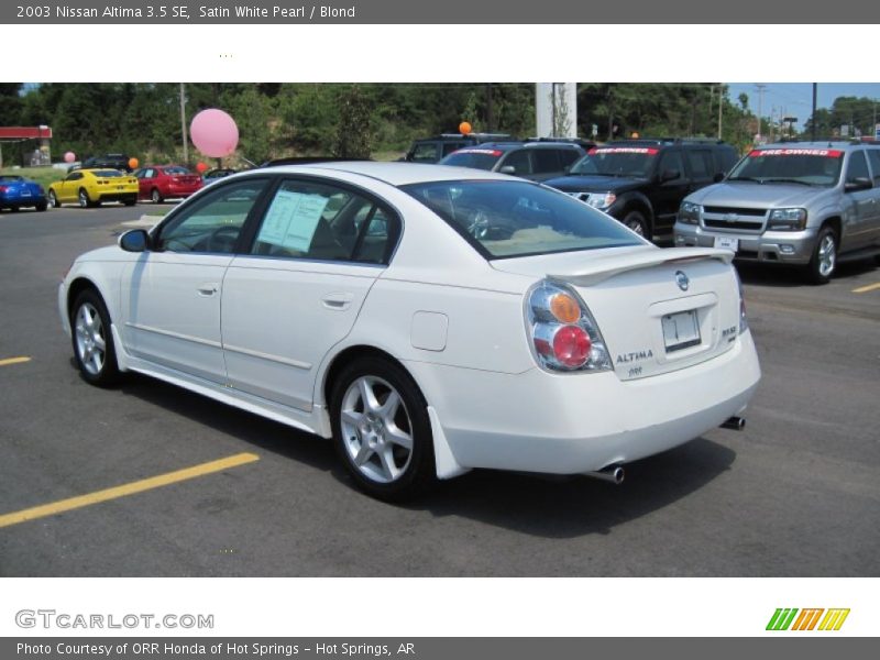 Satin White Pearl / Blond 2003 Nissan Altima 3.5 SE
