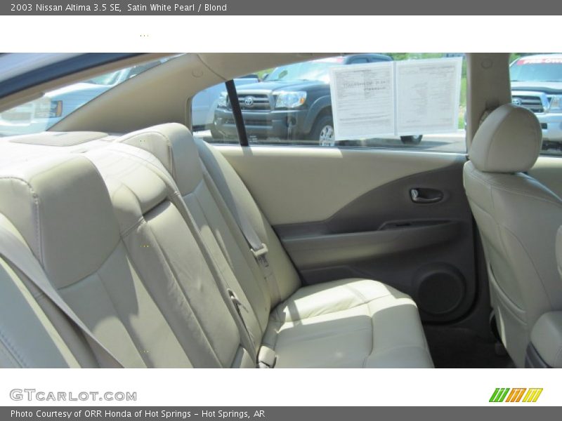 Satin White Pearl / Blond 2003 Nissan Altima 3.5 SE