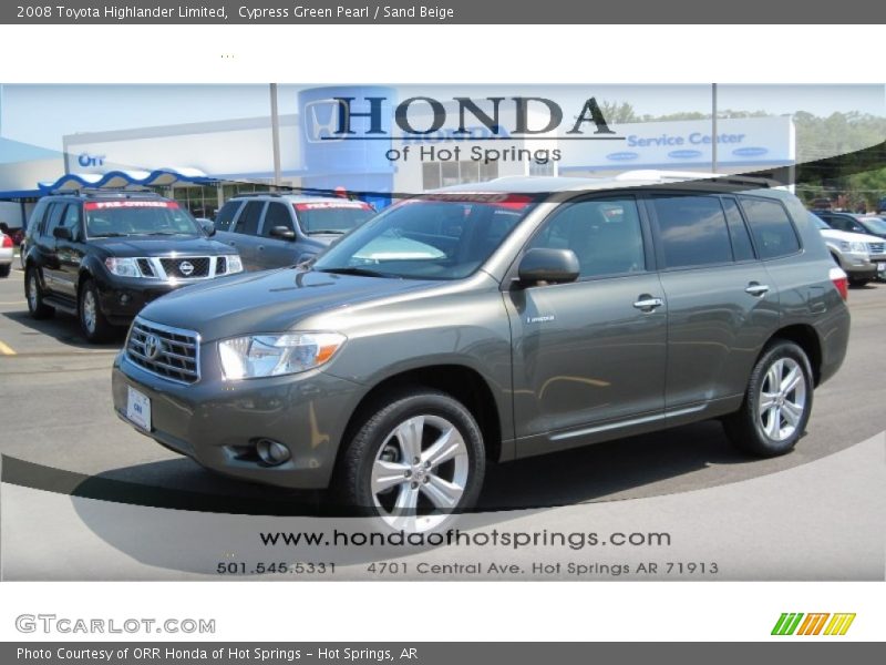 Cypress Green Pearl / Sand Beige 2008 Toyota Highlander Limited
