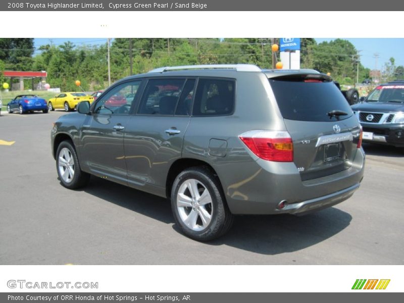Cypress Green Pearl / Sand Beige 2008 Toyota Highlander Limited