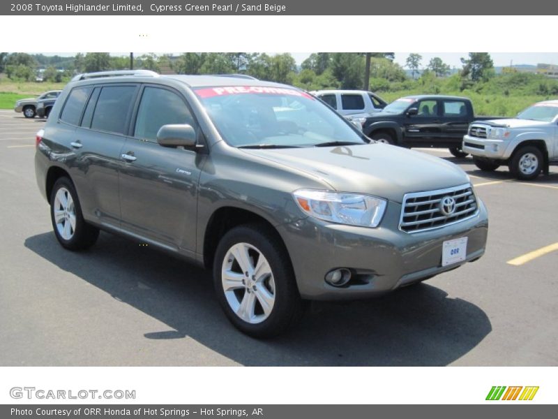 Cypress Green Pearl / Sand Beige 2008 Toyota Highlander Limited