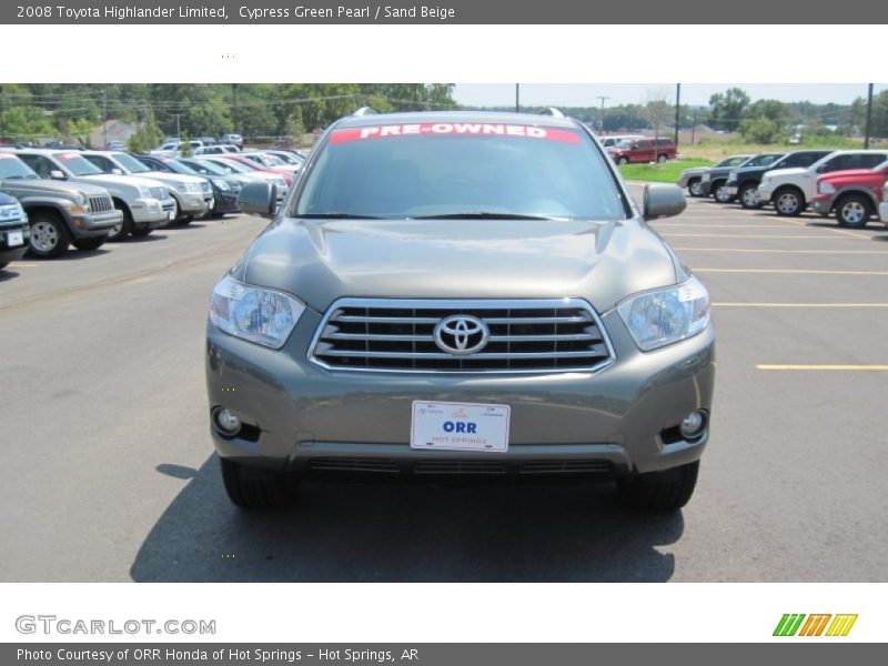 Cypress Green Pearl / Sand Beige 2008 Toyota Highlander Limited