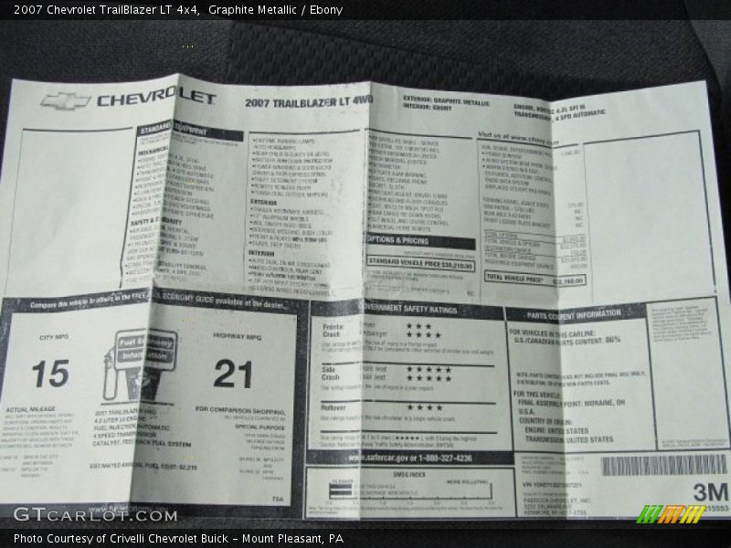 Graphite Metallic / Ebony 2007 Chevrolet TrailBlazer LT 4x4