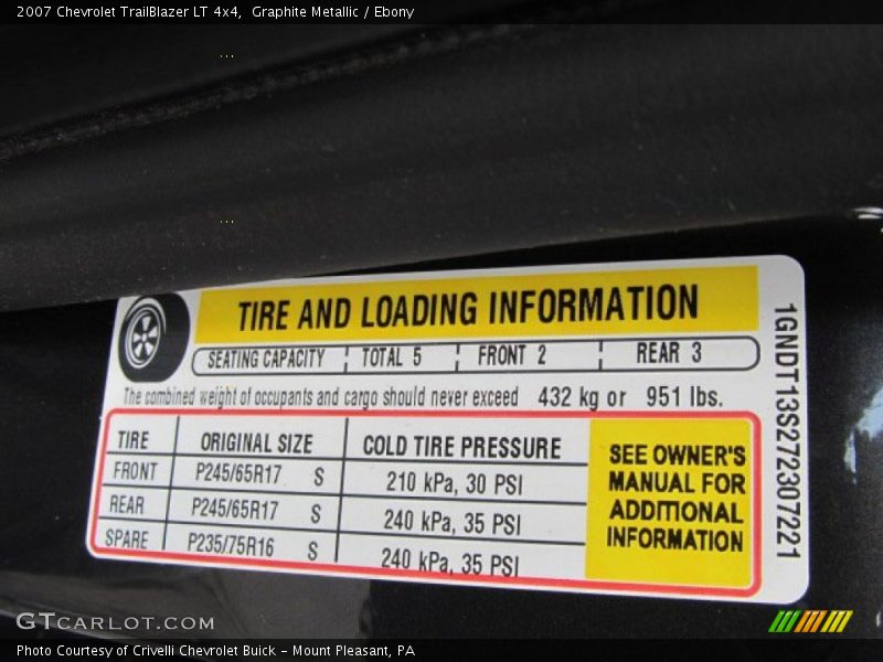 Graphite Metallic / Ebony 2007 Chevrolet TrailBlazer LT 4x4