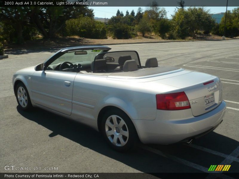 Light Silver Metallic / Platinum 2003 Audi A4 3.0 Cabriolet