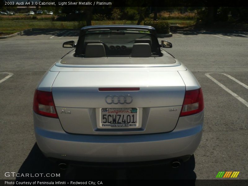 Light Silver Metallic / Platinum 2003 Audi A4 3.0 Cabriolet