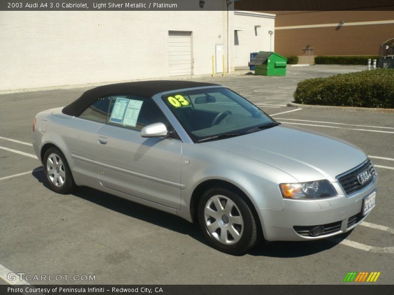 Light Silver Metallic / Platinum 2003 Audi A4 3.0 Cabriolet