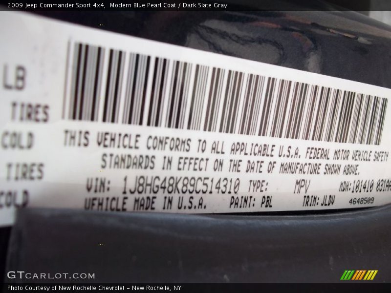 Modern Blue Pearl Coat / Dark Slate Gray 2009 Jeep Commander Sport 4x4