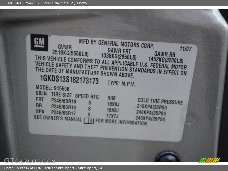 Steel Gray Metallic / Ebony 2008 GMC Envoy SLT