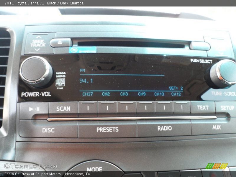 Black / Dark Charcoal 2011 Toyota Sienna SE