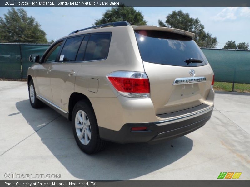Sandy Beach Metallic / Sand Beige 2012 Toyota Highlander SE