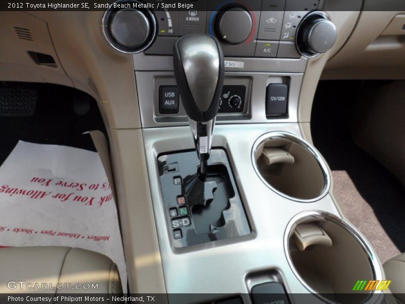  2012 Highlander SE 5 Speed ECT-i Automatic Shifter