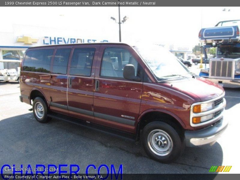 Dark Carmine Red Metallic / Neutral 1999 Chevrolet Express 2500 LS Passenger Van