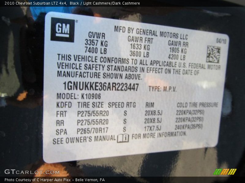 Black / Light Cashmere/Dark Cashmere 2010 Chevrolet Suburban LTZ 4x4