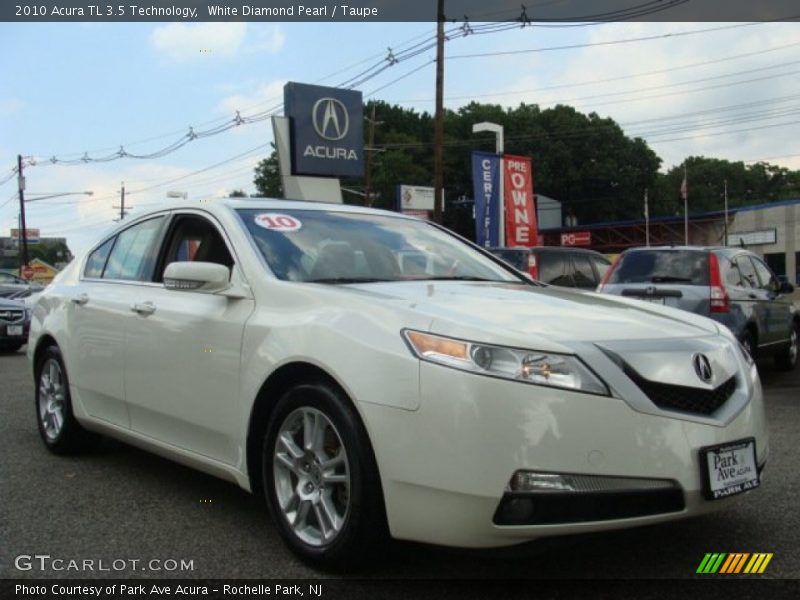 White Diamond Pearl / Taupe 2010 Acura TL 3.5 Technology
