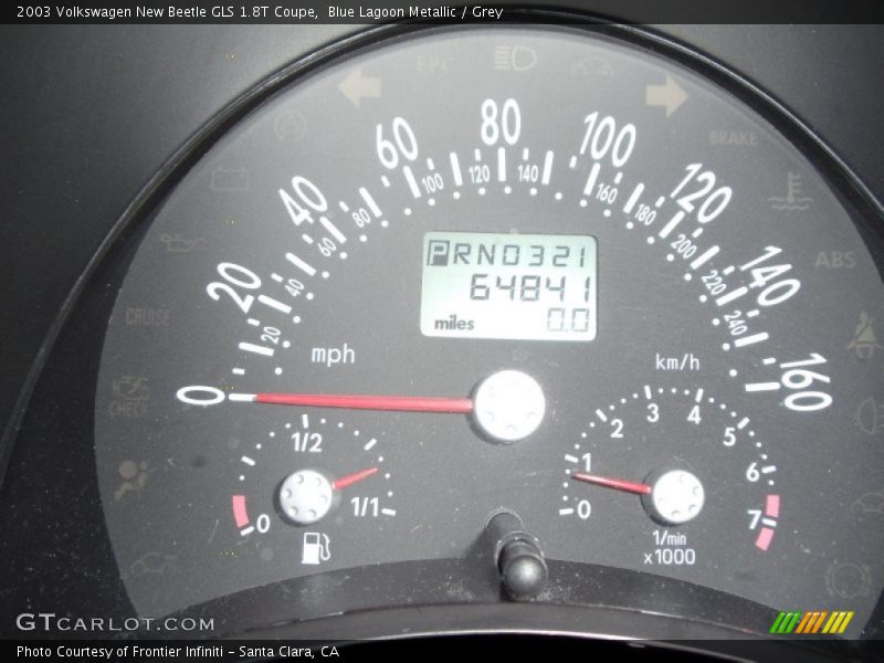 Blue Lagoon Metallic / Grey 2003 Volkswagen New Beetle GLS 1.8T Coupe