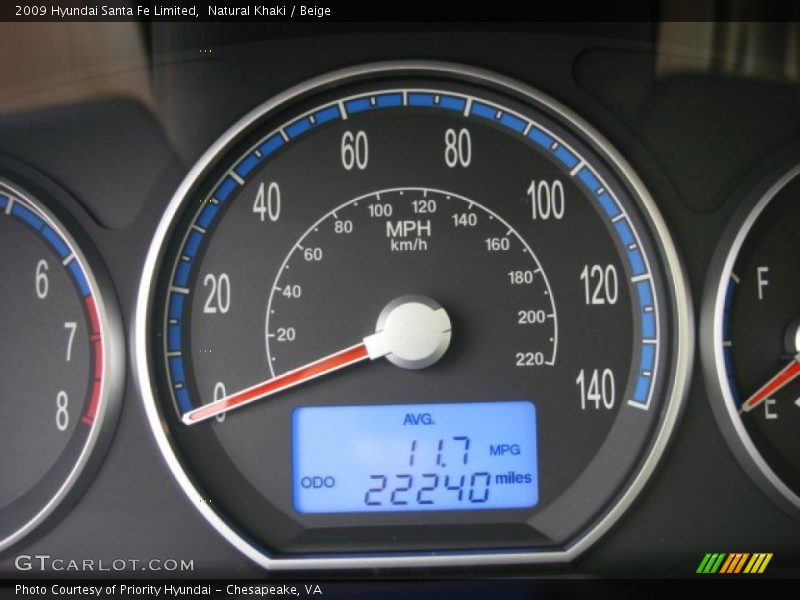 Natural Khaki / Beige 2009 Hyundai Santa Fe Limited