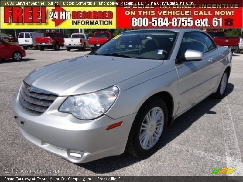 Bright Silver Metallic / Dark Slate Gray/Light Slate Gray 2008 Chrysler Sebring Touring Hardtop Convertible