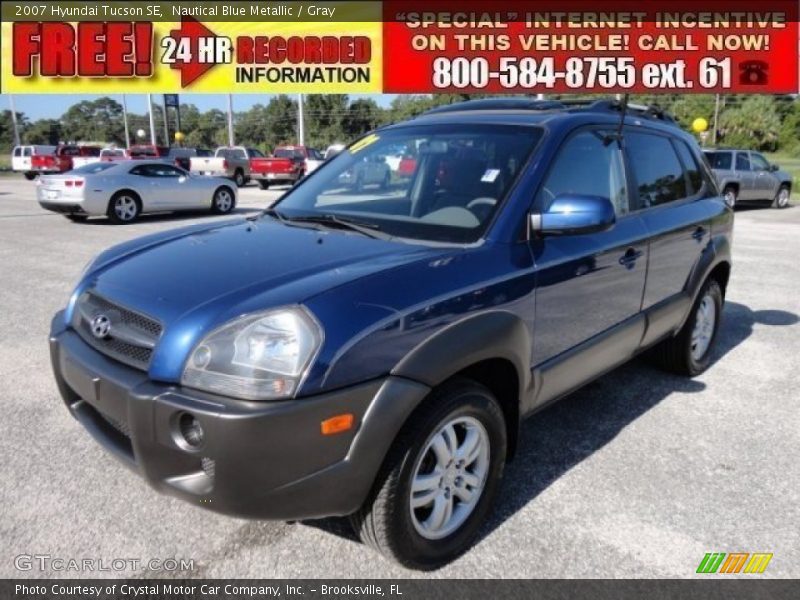 Nautical Blue Metallic / Gray 2007 Hyundai Tucson SE