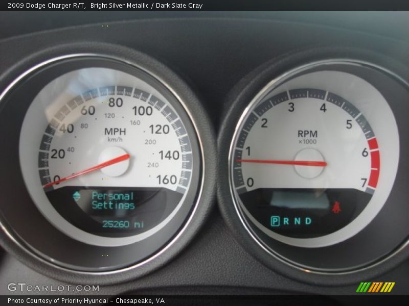 Bright Silver Metallic / Dark Slate Gray 2009 Dodge Charger R/T