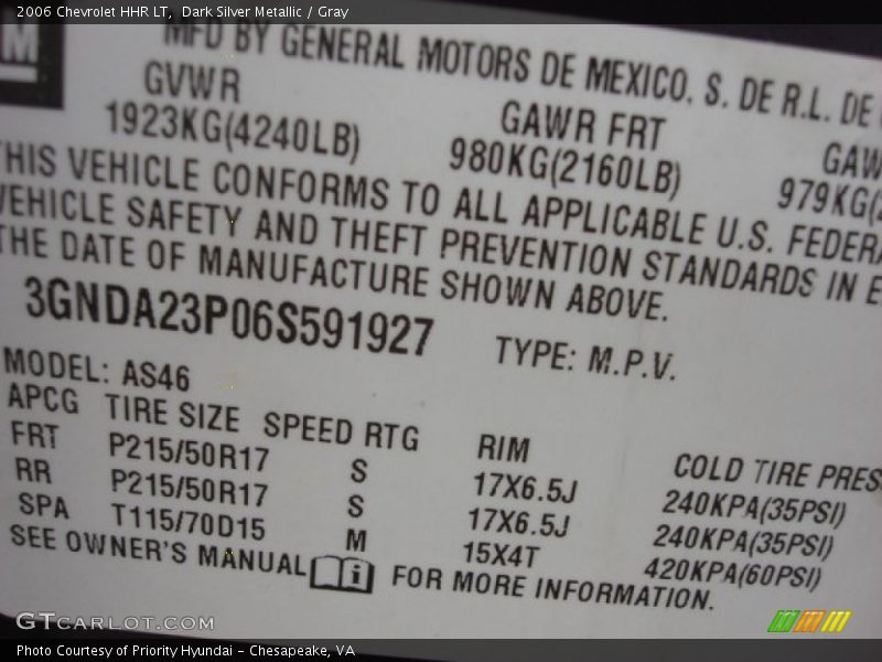 Dark Silver Metallic / Gray 2006 Chevrolet HHR LT