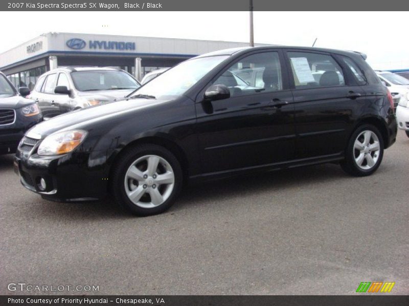 Black / Black 2007 Kia Spectra Spectra5 SX Wagon