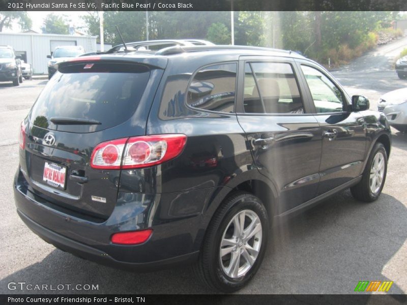 Pacific Blue Pearl / Cocoa Black 2012 Hyundai Santa Fe SE V6
