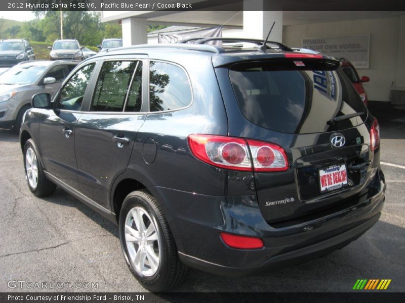 Pacific Blue Pearl / Cocoa Black 2012 Hyundai Santa Fe SE V6