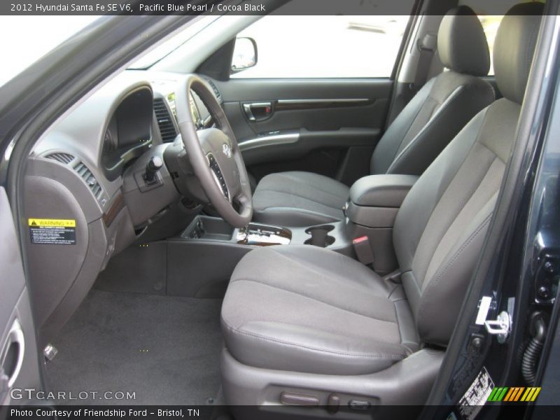  2012 Santa Fe SE V6 Cocoa Black Interior