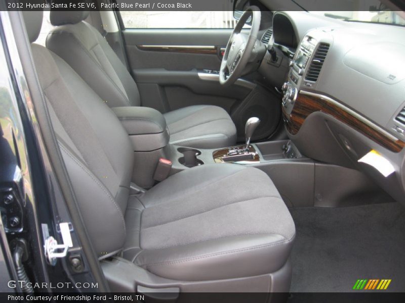 Pacific Blue Pearl / Cocoa Black 2012 Hyundai Santa Fe SE V6
